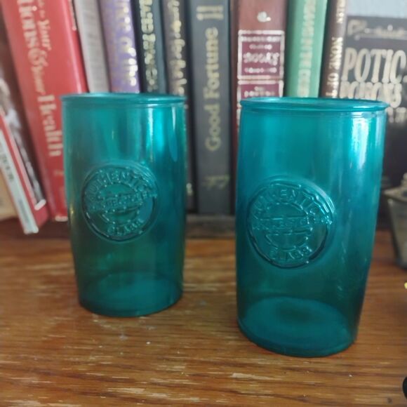 Vidrios San Miguel Spain Authentic Recycled Glass Tall Tumbler Aqua Set 2 - Picture 2 of 12